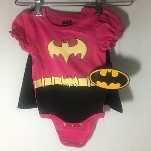Pink Batman Onsie with Removable Cape